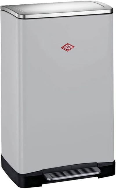 WESCO Big Double Boy Afvalscheider | 36 Liter | Duo Pedaalemmer (2x18 Liter) | Metaal - Cool grey matt | Prullenbak
