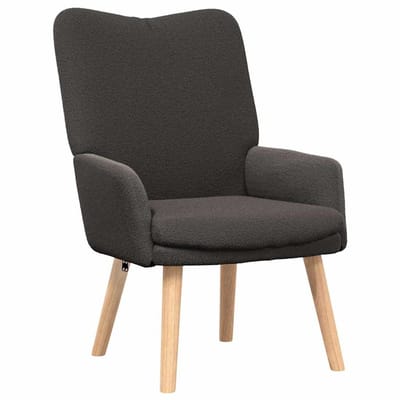 vidaXL - Fauteuil - Donkergrijs - 63 - x - 67 - x - 94 - cm - Schapenstof - en - Bijkap