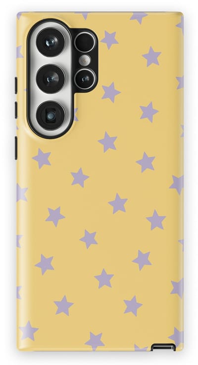 DripCase Hoesje Samsung Galaxy S23 Ultra | Sterren Design | Magnetisch Opladen | 2-in-1 Ontwerp | Stars Backcover Sunny Lilac