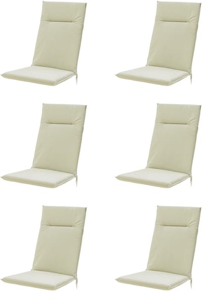 Madison - Tuinkussens - Hoge Rug - 6 st - Eco Oatmeal Sand - 123x50cm - Beige - Met lint