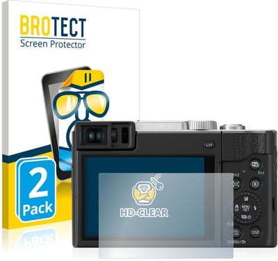 BROTECT - Screenprotector voor Panasonic Lumix DC-TZ95 - Folie Beschermfolie transparant 2 Stuks