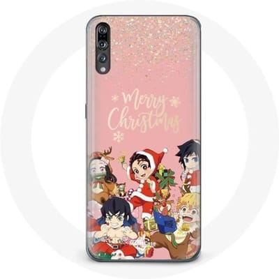 Coque pour Huawei P20 Demon slayer merry christmas affiche Anime Manga