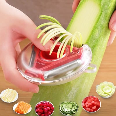 Groenteslijpgereedschap -  Dunschiller - Fruitrasp - Groenteschiller - Groenteslijpgereedschap -  Aardappelschilmesje - schilmes - Handschiller - Rood