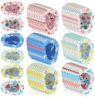Dailygoody - Zelfklevende oogpleisters - Ademend - Leuk cartoon dieren design - Lichtblokkerend - Voor kinderen - 60 stuks