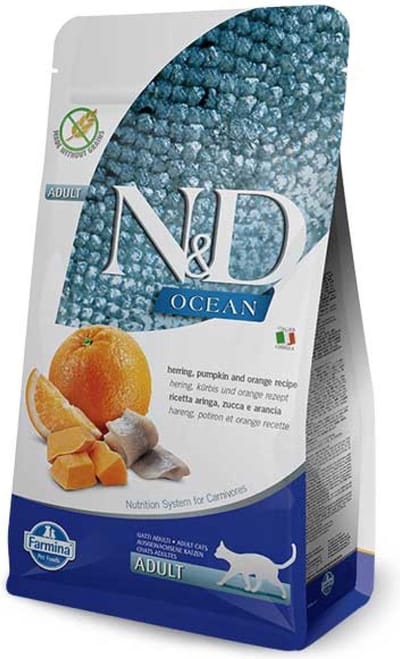 Farmina N&D Ocean - Kattenvoer met Haring en Pompoen voor een Complete en Smaakvolle Maaltijd - 300 gr