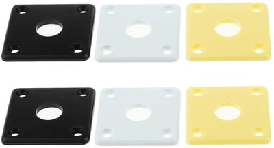 ONF3 - Jack Plate - Gitaaraccessoire - Kunststof - Crème Zwart Wit - Compatibel met USA Les Paul - 6 Stuks