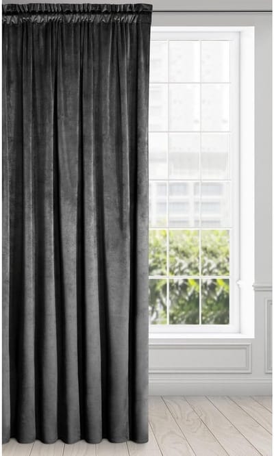 Fluwelen Gordijn - Plooigordijn Velours - Kamer Verduisteren - Ondoorzichtig Materiaal - 140 x 270 cm - Zwart