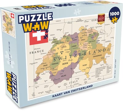 Puzzel Kaart van Zwitserland - Legpuzzel - Puzzel 1000 stukjes volwassenen