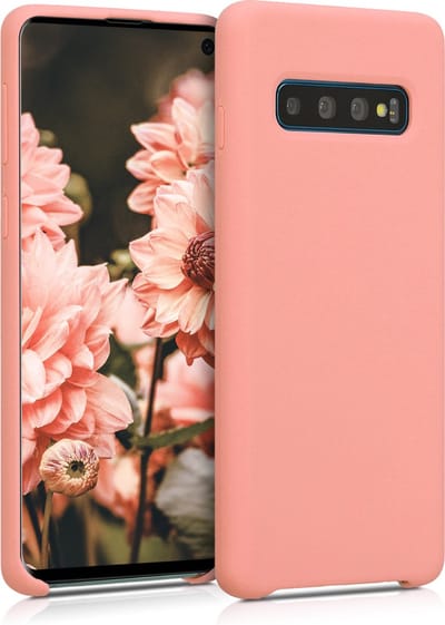 kwmobile telefoonhoesje geschikt voor Samsung Galaxy S10 - Hoesje met siliconen coating - Smartphone case in mat koraal