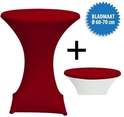 Cover Up Statafelrok Stretch - Ø60-70cm - Incl. Topcover - Bordeaux