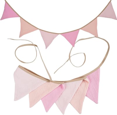 Kleurige Kinderen Kamer Vlaggenlijn van Muslin Katoen - 1.9m Decoratie voor Meisjes, Babykamer en Speelruimte