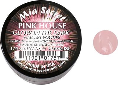 Glow in the Dark Acrylpoeder Pink House