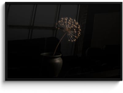 Poster in lijst - Fotolijst 120x80 cm - Posters - Bol - Gedroogd - Vaas - Zwart - Posterlijst zwart - Decoratie - Wanddecoratie woonkamer - Muurdecoratie slaapkamer