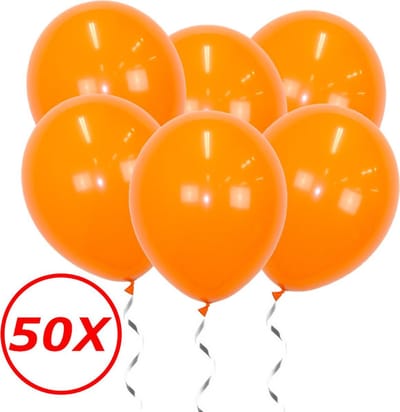 Oranje Ballonnen 50st Feestversiering EK Koningsdag WK Verjaardag Ballon