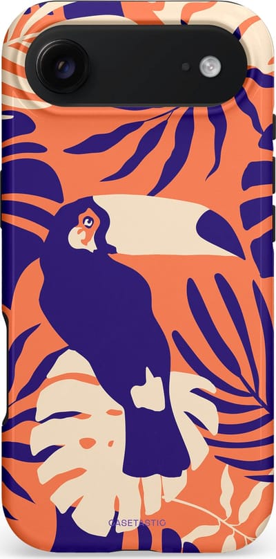 Casetastic hoesje geschikt voor Apple iPhone Air - MagSafe - Dubbellaagse bescherming - Paradijs Toekan - Fashion Case - Terracotta Donkerblauw Zand