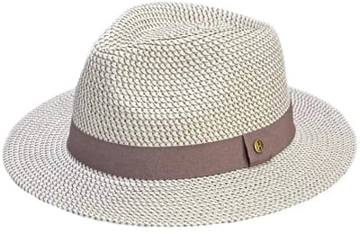 Lionel Trilby – Zonnehoed Heren & Dames UV Werend - Maat: M-L: 58 cm - Mocha/White