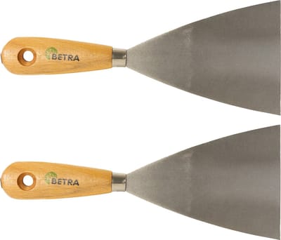Betra Plamuurmes - 2x - werkbreedte 100 mm - conisch geslepen staal - houten greep