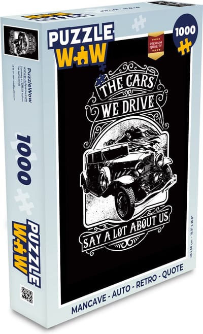 Puzzel Mancave - Auto - Retro - Quote - Legpuzzel - Puzzel 1000 stukjes volwassenen