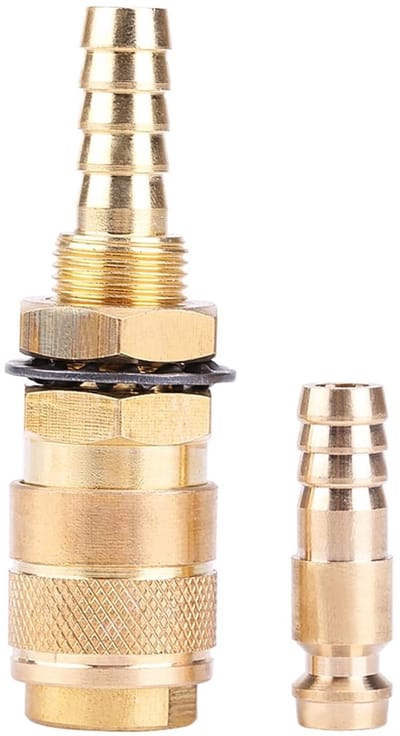 Koperen watergekoelde gasadapter voor MIG/TIG-lasmachines - Snelle slangaansluiting en connector voor lasapparatuur