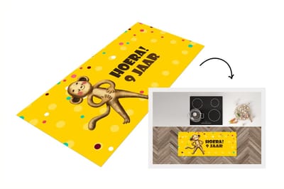 Keukenloper - Loper keuken - Jubileum - Kinderen - Aap - 120x50 cm - Keukenloper vinyl