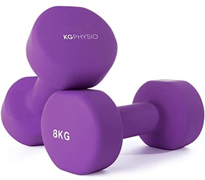 Neopreen Dumbbell Set 1-10 kg met A3 Workout Posters voor Thuisgebruik