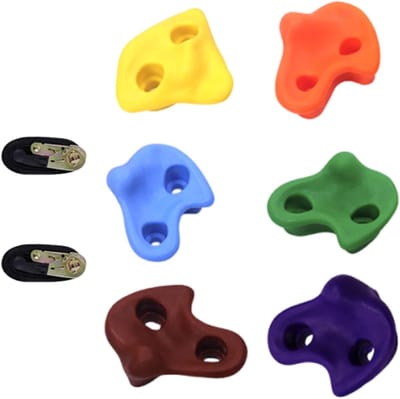 Klimstenen Set - Speeltoestel Onderdelen - Actief Buitenspelen - Veilige Antislip Grip - 6 Stuks - Meerkleurig