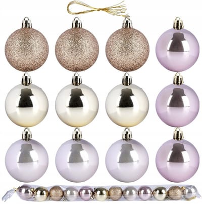 Onbreekbare kerstballen Rose goud 5cm 12 stuks