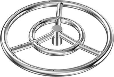 Ronde Branderring - Vuurkorf Ring - Buiten Sfeer Creëren - Roestvrij Staal - 30 cm - Zilver