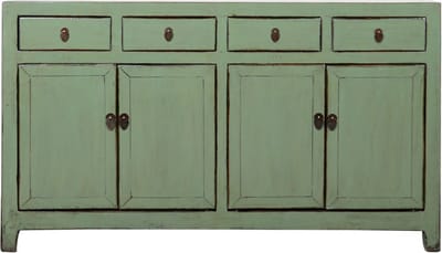 Fine Asianliving Antieke Chinese Dressoir Mint High Gloss B157xD40xH90cm Chinese Meubels Oosterse Kast
