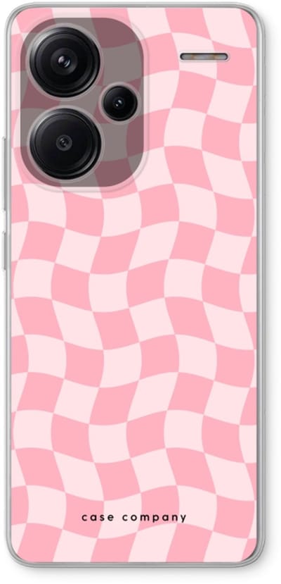 Case Company® - Hoesje geschikt voor Xiaomi Redmi Note 13 Pro plus hoesje - Grid Roos - Soft Cover Telefoonhoesje - Bescherming aan alle Kanten en Schermrand