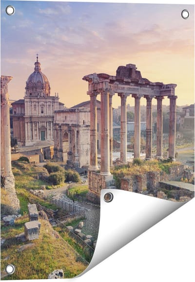 Gards Tuinposter Romeins Architectuur in Rome, Itali� - 40x50 cm - Tuindoek - Tuindecoratie - Wanddecoratie buiten - Tuinschilderij