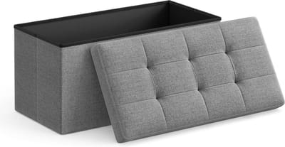 MIRA Home - Opbergdoos - Opbergkist - Halbank - Lichtgrijs - 38x38x40cm