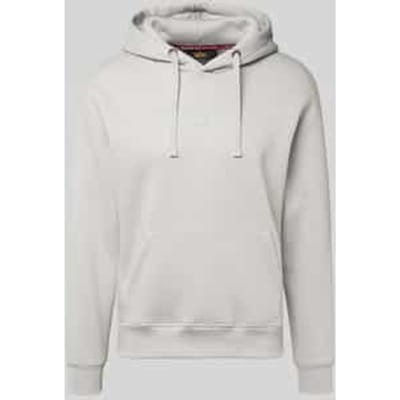 relaxed fit hoodie van katoenmix met labeldetail