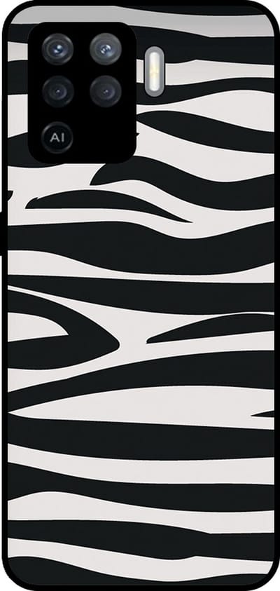 Smartphonica Telefoonhoesje Geschikt voor Oppo A94 4G / Reno5 Lite met zebra opdruk - TPU backcover case zebra design - Zwart Wit geschikt voor Oppo A94 4G;Oppo Reno5 Lite