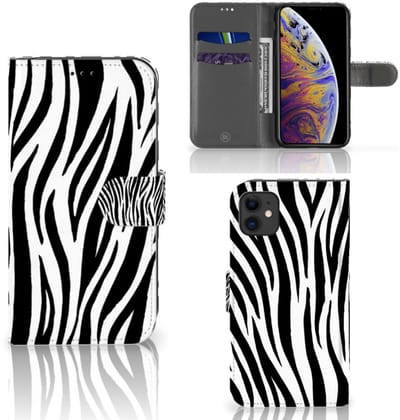 Apple iPhone 11 Telefoonhoesje met Pasjes Zebra