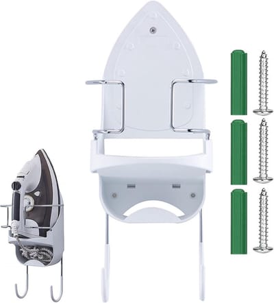 Strijkplank Houder - Strijkijzer Plank Hanger - Ruimte Besparen - Hittebestendig Materiaal - 33x22x16.5 cm - Wit