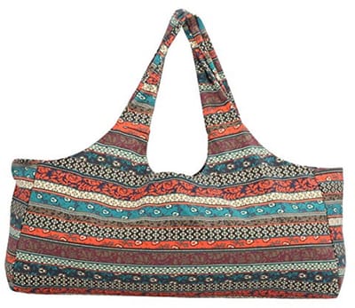 Dailygoods - Grote capaciteit yoga tas - Bohemian etnische stijl - Lichtgewicht canvas - Voor yogamat en accessoires - Perfect voor yoga en fitness -