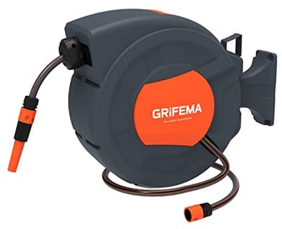 Slanghaspel - Automatische oproller - Tuin besproeien - 180 graden draaibaar - 15 meter slang - Grijs