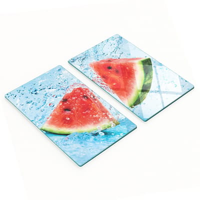 Multifunctionele decoratieve snijplanken van gehard staal voor de keuken, watermeloenmotief, 2x30x52 cm