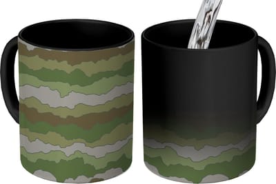 Magische Mok - Foto op Warmte Mokken - Koffiemok - Camouflage - Patronen - Leger - Magic Mok - Beker - 350 ML - Theemok