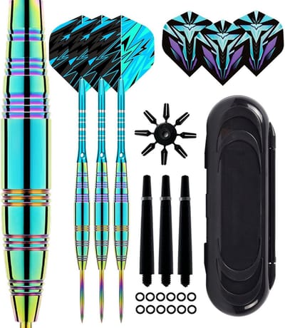 Dartpijlen Set - Steeltip Darts - Precisie Werpen - Optimale Balans - 23 Gram - Blauw