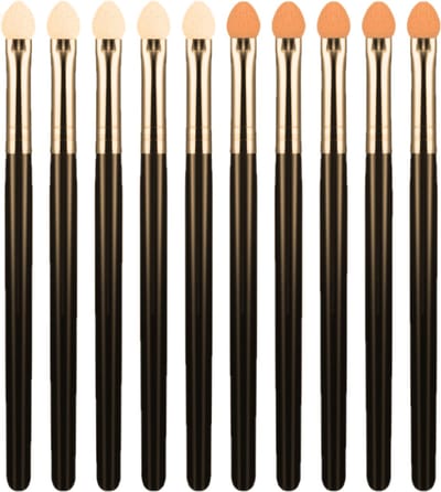 Igoods Oogschaduw Applicators - Oogschaduw Sticks - Oogschaduw Borstel Spons - Eyeliner Borstel - Make-up - Goud/Zwart - 10 Stuks
