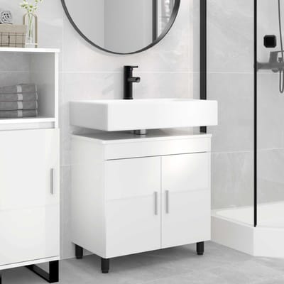 vidaXL - Badkamer - vaniteitsunit - Hoogglans - Wit - 60 - x - 35 - x - 60 - cm