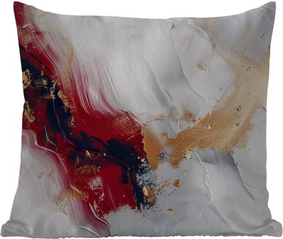 Tuinkussen - Rood - Abstract - Goud - Modern - 40x40 cm - Weerbestendig