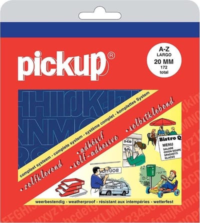 Pickup plakletters boekje Largo blauw - 20 mm