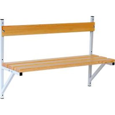 Wandbank, hout, L 1015 mm, lichtgrijs (RAL 7035)