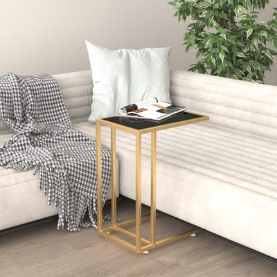 vidaXL - Computer - bijzettafel - 50x35x65 - cm - gehard - glas - zwart