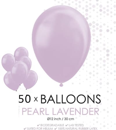 Parel paars lavender ballonnen 30 cm.
