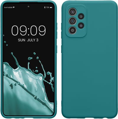 kwmobile telefoonhoesje geschikt voor Samsung Galaxy A52 / A52 5G / A52s 5G - Hoesje voor smartphone - Precisie camera uitsnede - In mat petrol