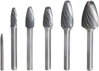 Hardmetalen freesstift rondboog vorm F 6mm voor metaalbewerking